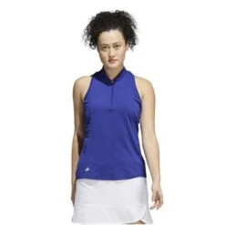 Adidas Primeblue Racerback Sleeveless Polo Women Shirt - Legacy Indigo Size: XL -Golf Fashion adidas primeblue racerback sleeveless polo shirt 2